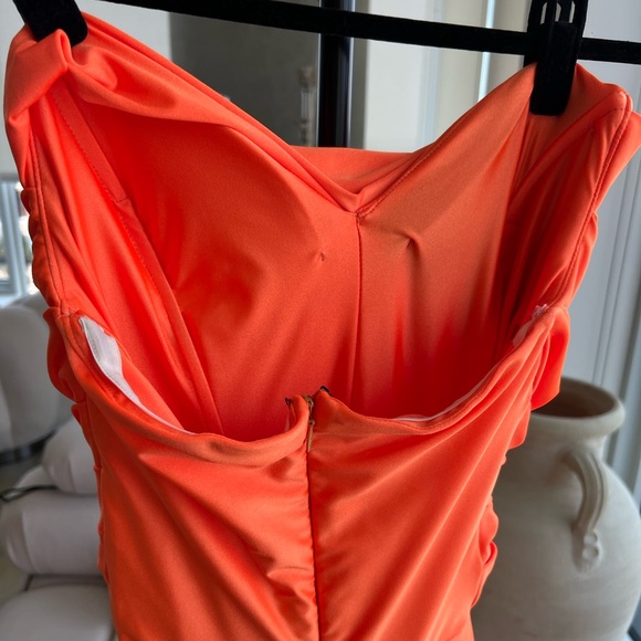 Orange Strapless Maxi Gown - Picture 8 of 8